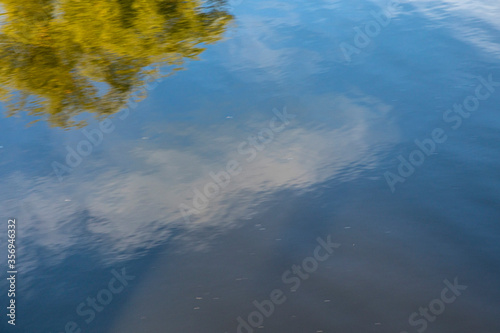 Background and texture of water waves, which reflects the clouds.