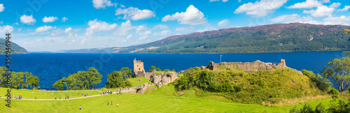 Urquhart Castle along Loch Ness lake photo