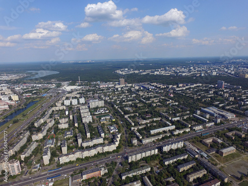 Residential area of Kiev  drone image .