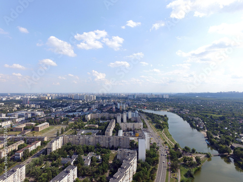 Fototapeta Naklejka Na Ścianę i Meble -  Residential area of Kiev (drone image).