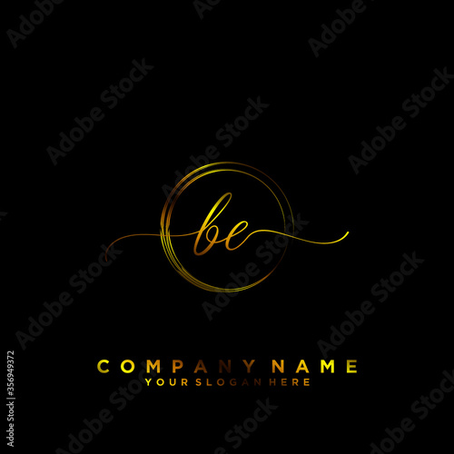 BE Initial handwriting logo vector