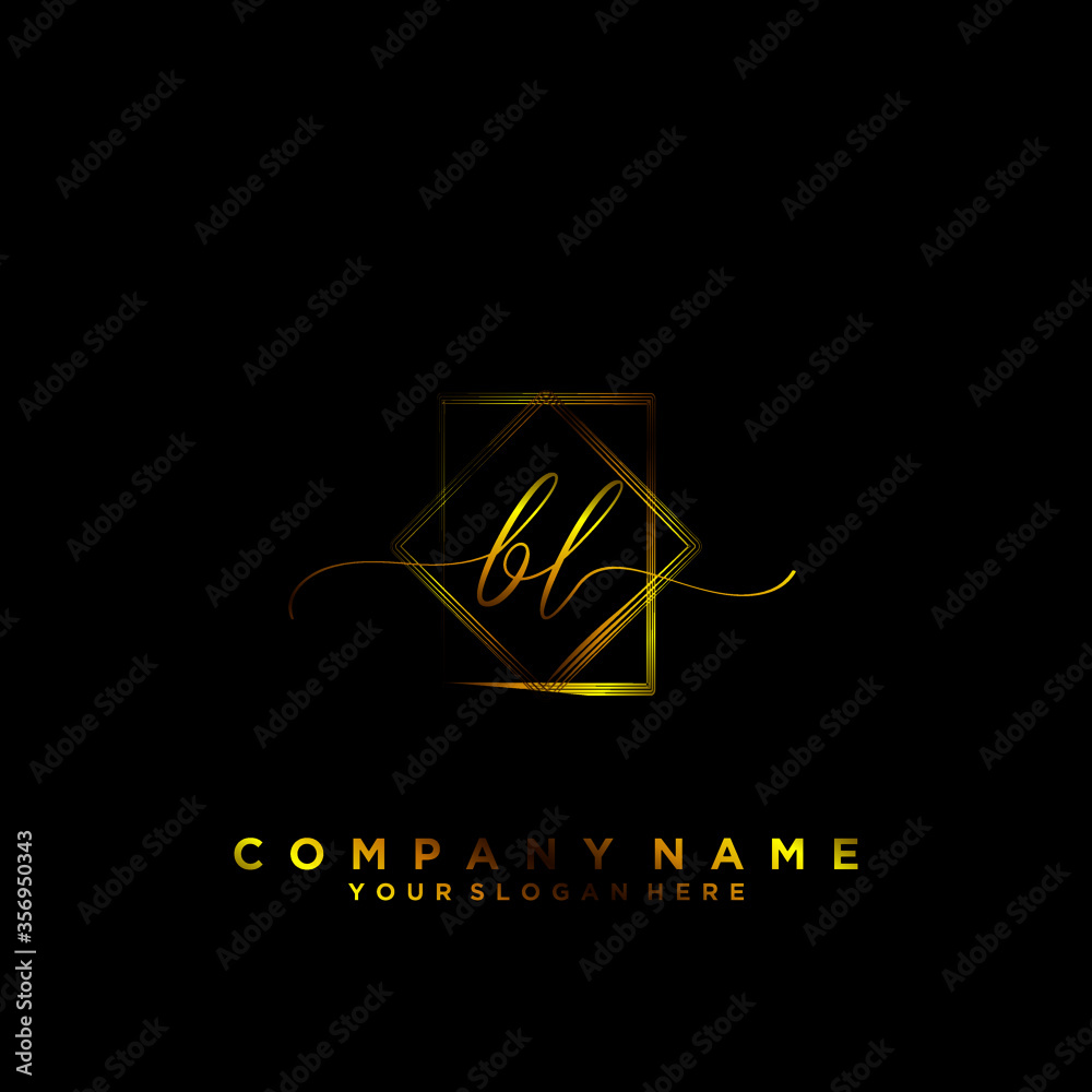 BL Initial handwriting logo vector BL Initial handwriting logo vector