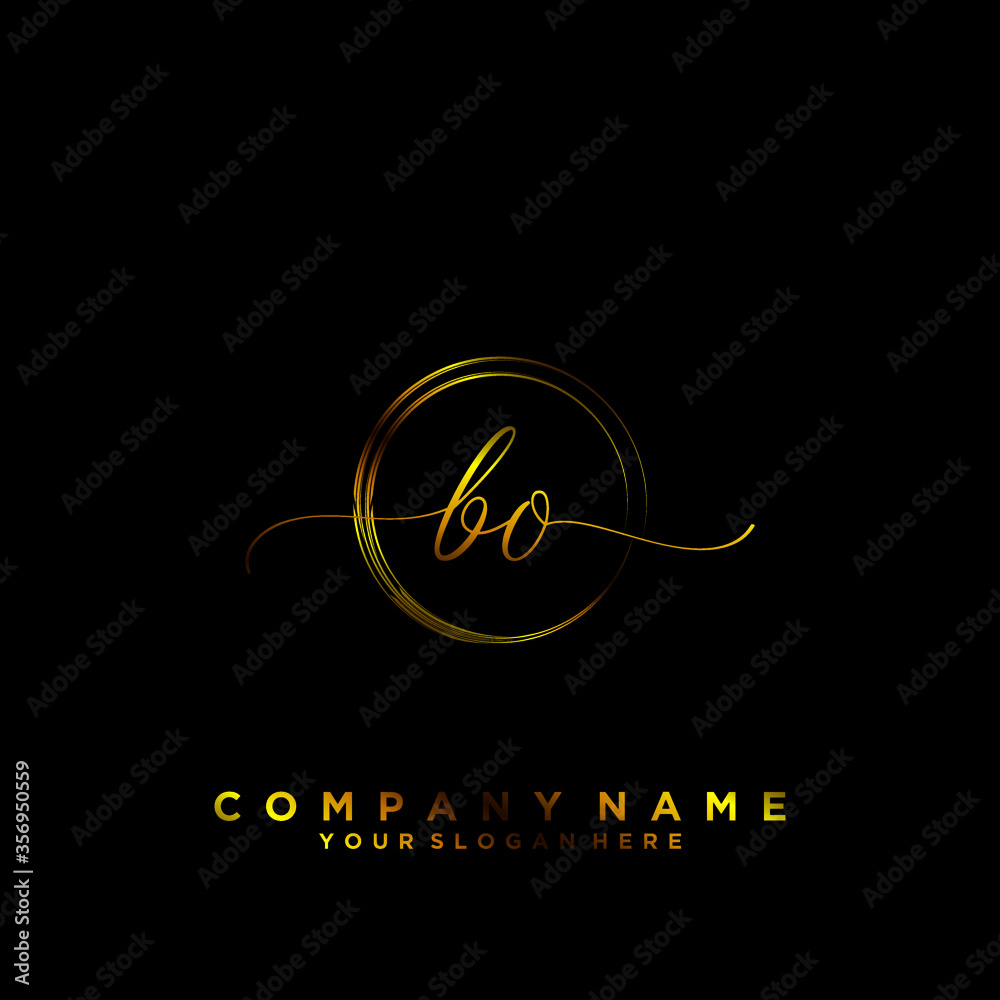 BO Initial handwriting logo vector BO Initial handwriting logo vector