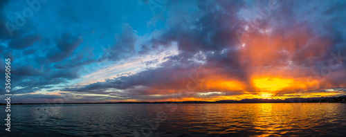 Sunset on Garda lake in Italy