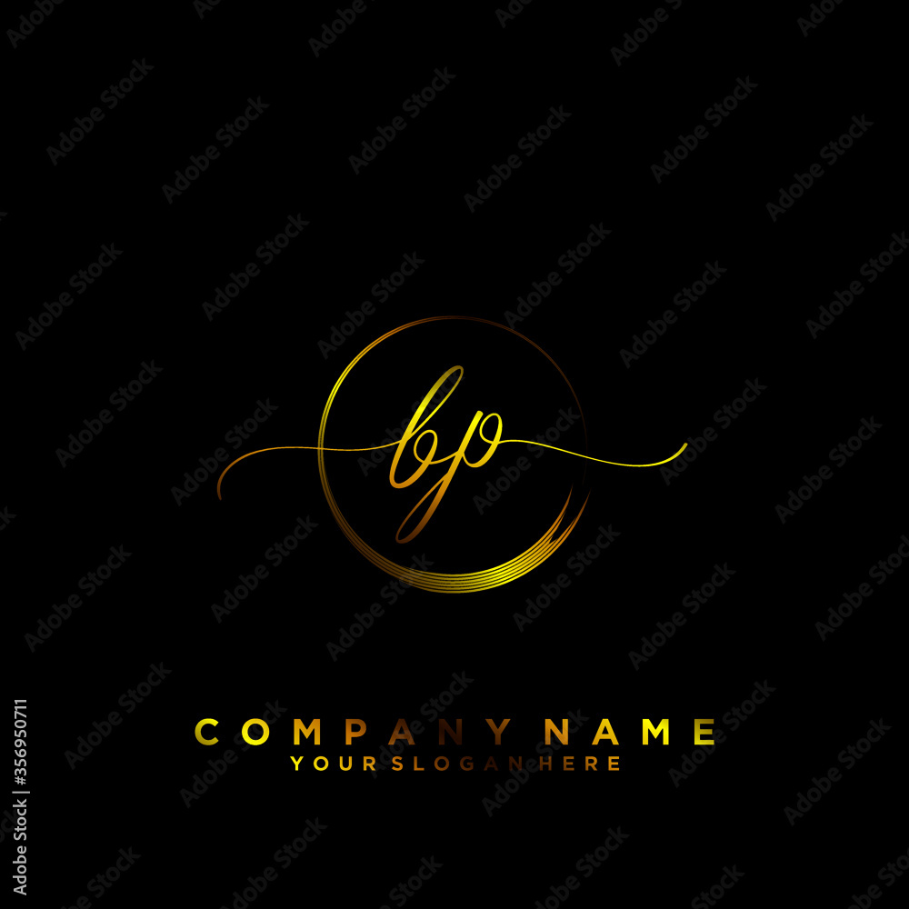 BP Initial handwriting logo vector