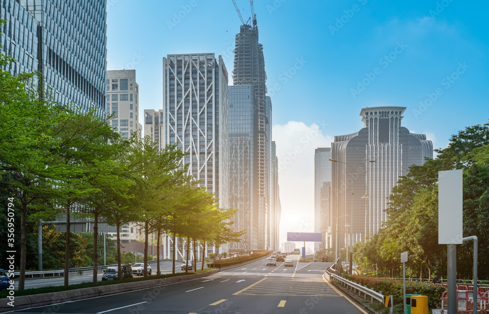 Urban roads and modern architecture Urban roads and modern architecture