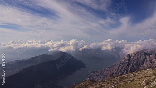 Kotor bay scene from Mount Lovcen, Montenegro