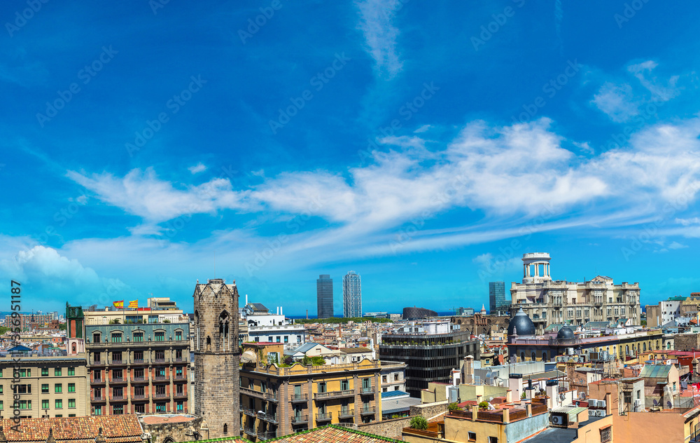 Naklejka premium Panoramic view of Barcelona