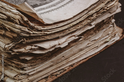 Vászonkép shabby old books on the table