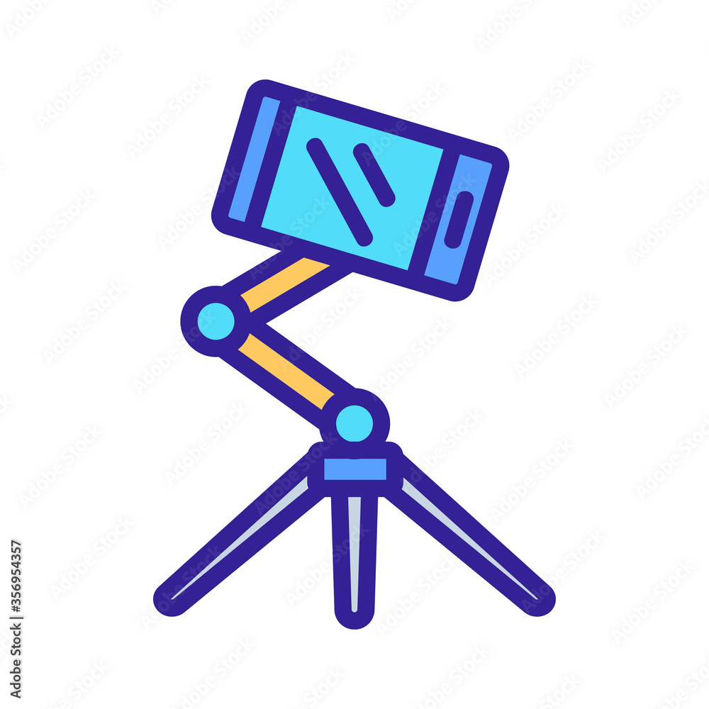 selfie tripod icon vector. selfie tripod sign. isolated color symbol illustration selfie tripod icon vector. selfie tripod sign. isolated color symbol illustration