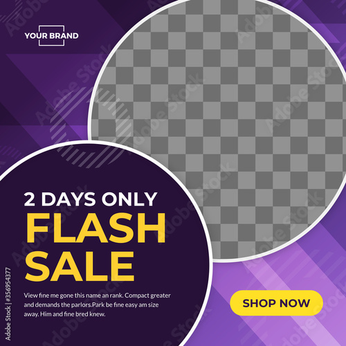 flash sale violet promo social media