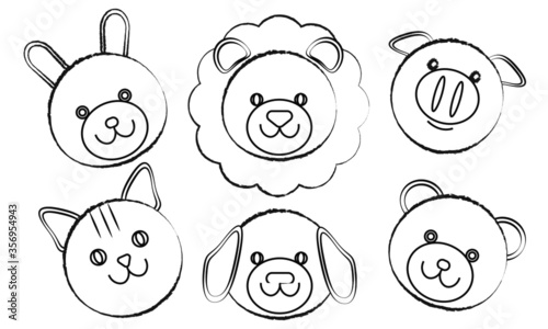白黒動物イラスト