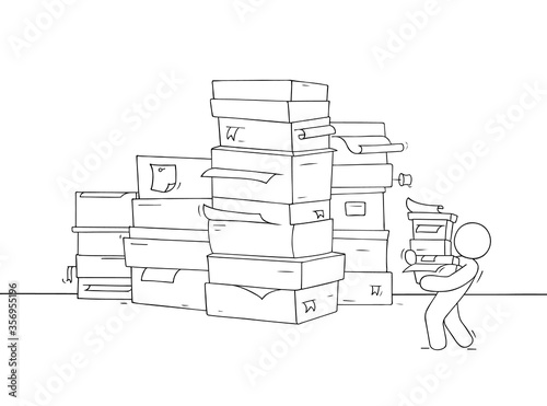 Cartoon business concept abot paperwork