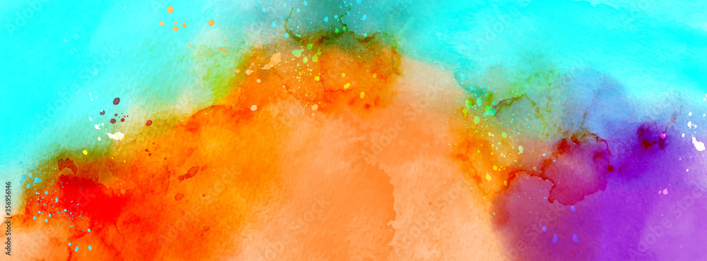 Fototapeta premium Abstract surface of bright colorful splash watercolor