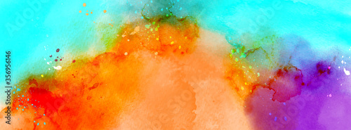 Abstract surface of bright colorful splash watercolor