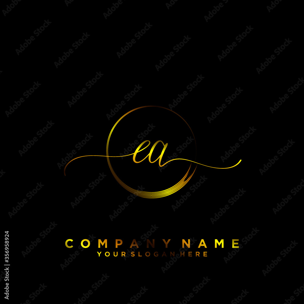 EA Initial handwriting logo vector