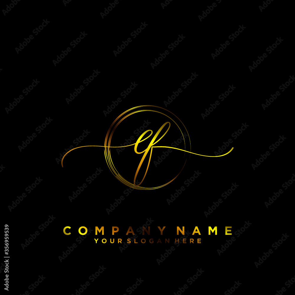 EF Initial handwriting logo vector EF Initial handwriting logo vector