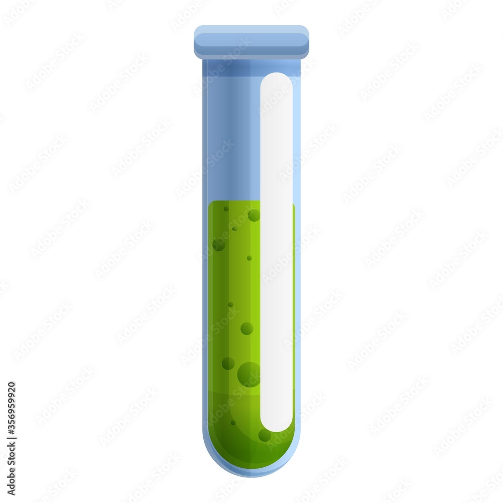 Chemical hazard test tube icon. Cartoon of chemical hazard test tube vector icon for web design isolated on white background Chemical hazard test tube icon. Cartoon of chemical hazard test tube vector icon for web design isolated on white background