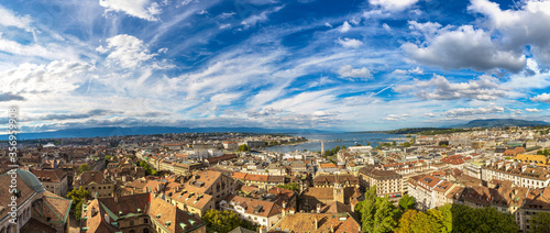 Fototapeta Naklejka Na Ścianę i Meble -  Panoramic view of Geneva