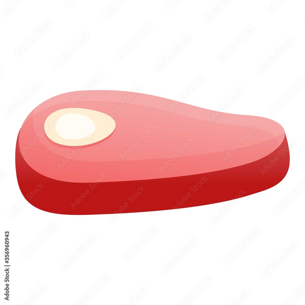 Sliced steak icon. Cartoon of sliced steak vector icon for web design isolated on white background Sliced steak icon. Cartoon of sliced steak vector icon for web design isolated on white background