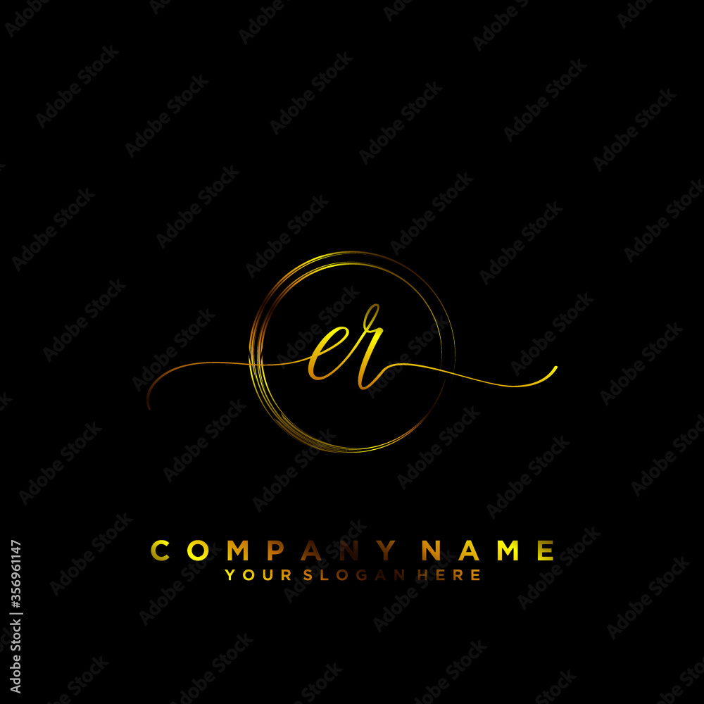 ER Initial handwriting logo vector ER Initial handwriting logo vector