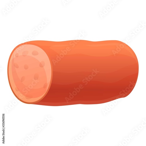Salami sausage icon. Cartoon of salami sausage vector icon for web design isolated on white background