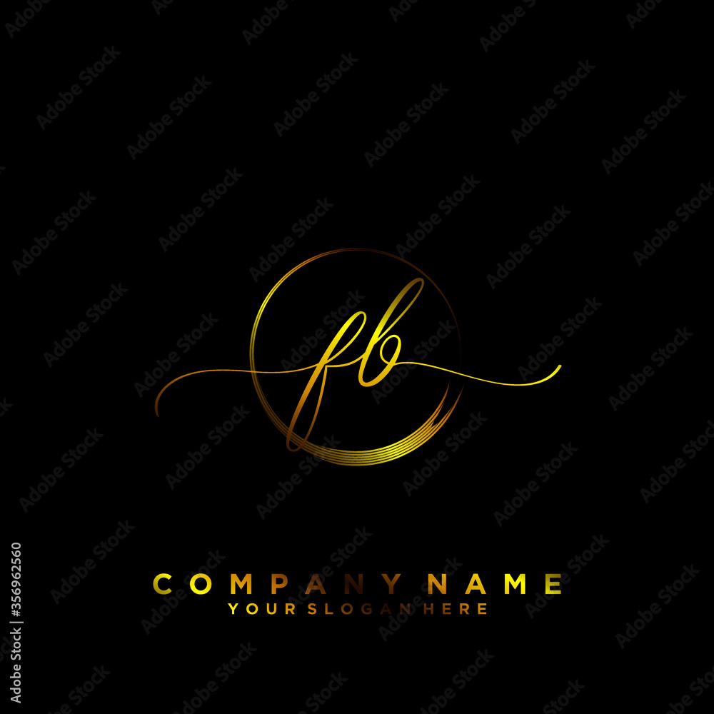 FB Initial handwriting logo vector FB Initial handwriting logo vector