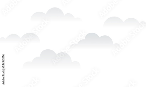Gray clouds on a white background vector illustration in a flat design.