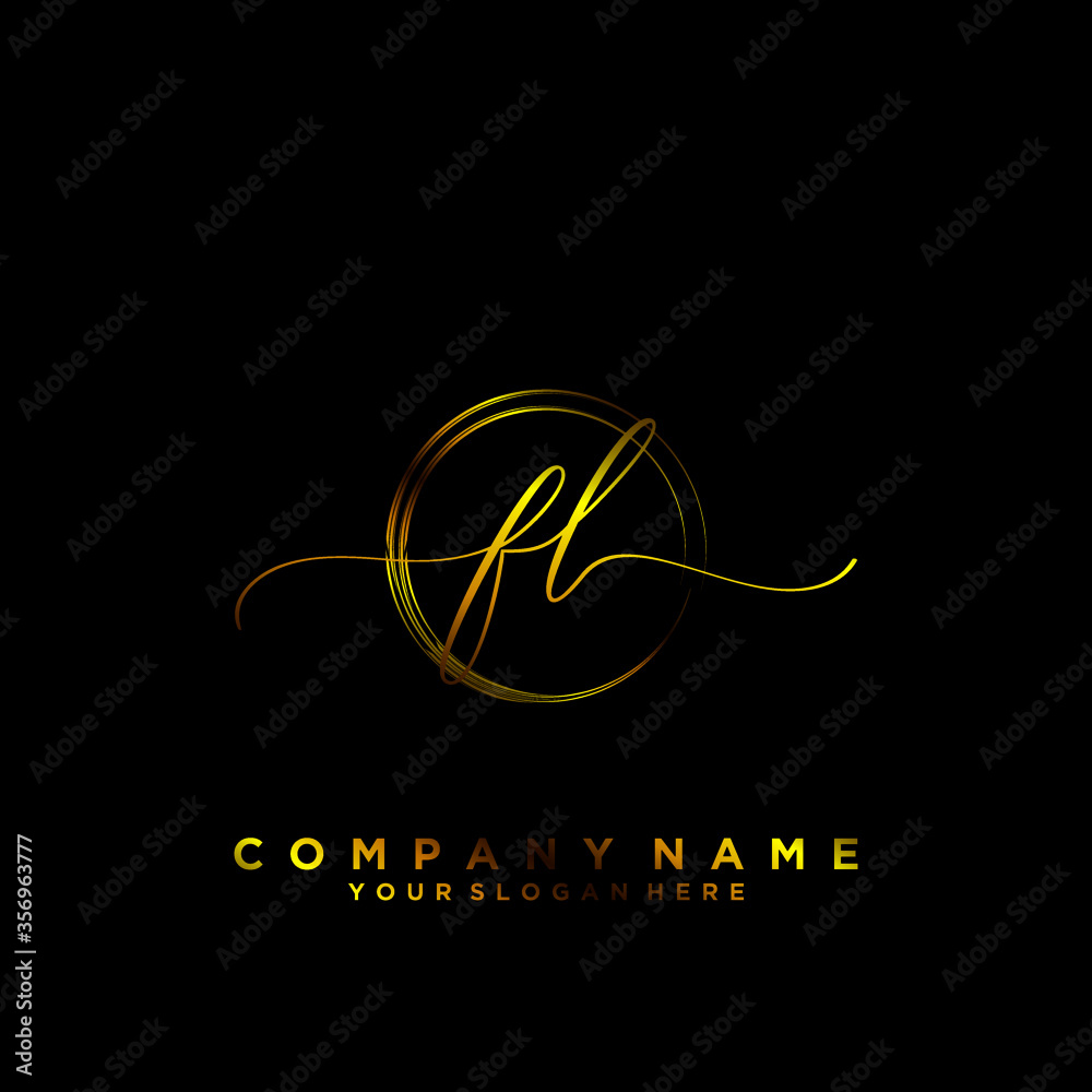 FL Initial handwriting logo vector FL Initial handwriting logo vector