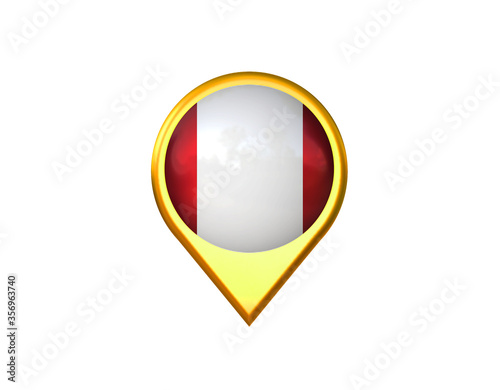 Peru flag location marker icon. Isolated on white background. 3D illustration, 3D rendering Free Download Peru flag location marker icon. Isolated on white background. 3D illustration, 3D rendering - GFXLoad