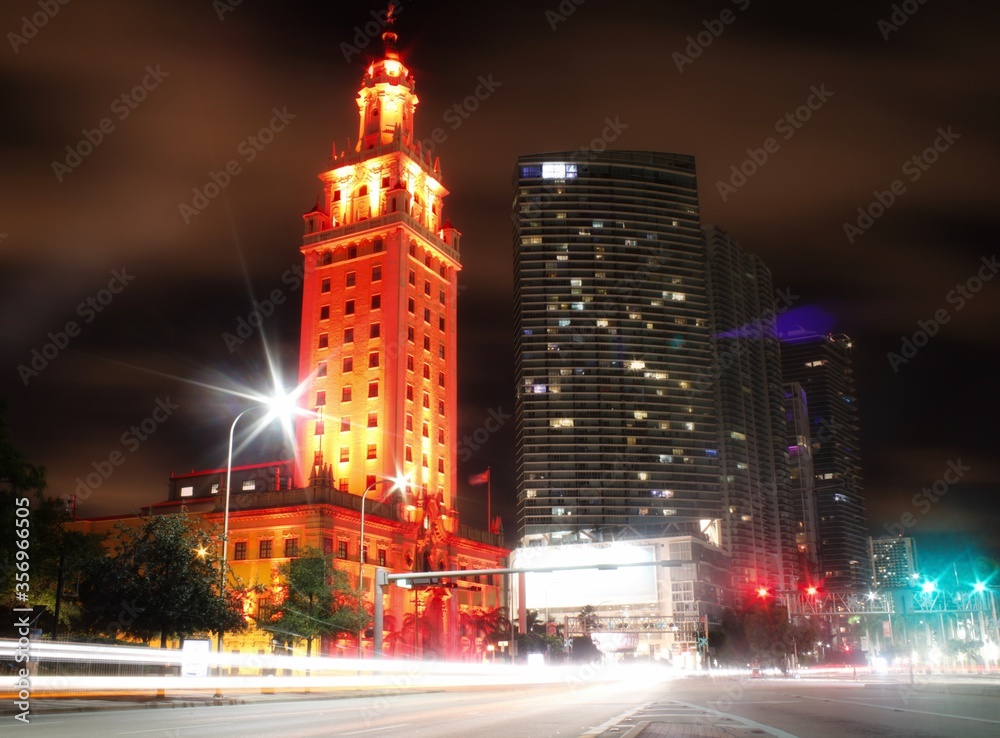 Miami city at night