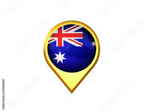 Australia flag location marker icon. Isolated on white background. 3D illustration, 3D rendering Free Download Australia flag location marker icon. Isolated on white background. 3D illustration, 3D rendering - GFXLoad