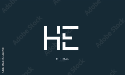 Alphabet letter icon logo HE
