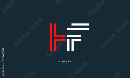 Alphabet letter icon logo HF