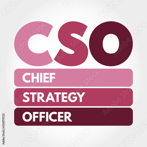 CSO - Chief Strategy Officer acronym, business concept background