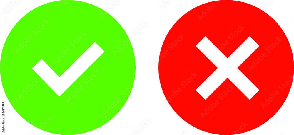 Do and don't check and cross mark sign Do and don't check and cross mark sign