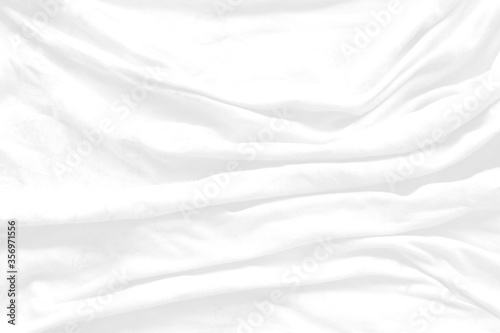 Top view Abstract White cloth background with soft waves.