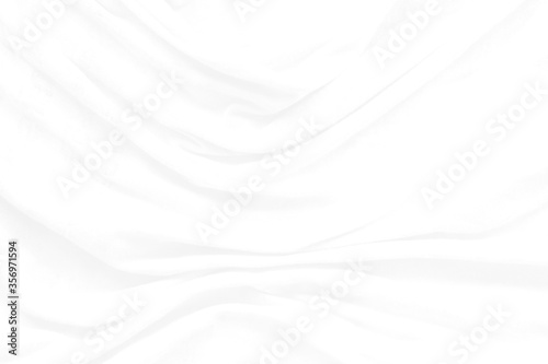 Top view Abstract White cloth background with soft waves. © Teerayut
