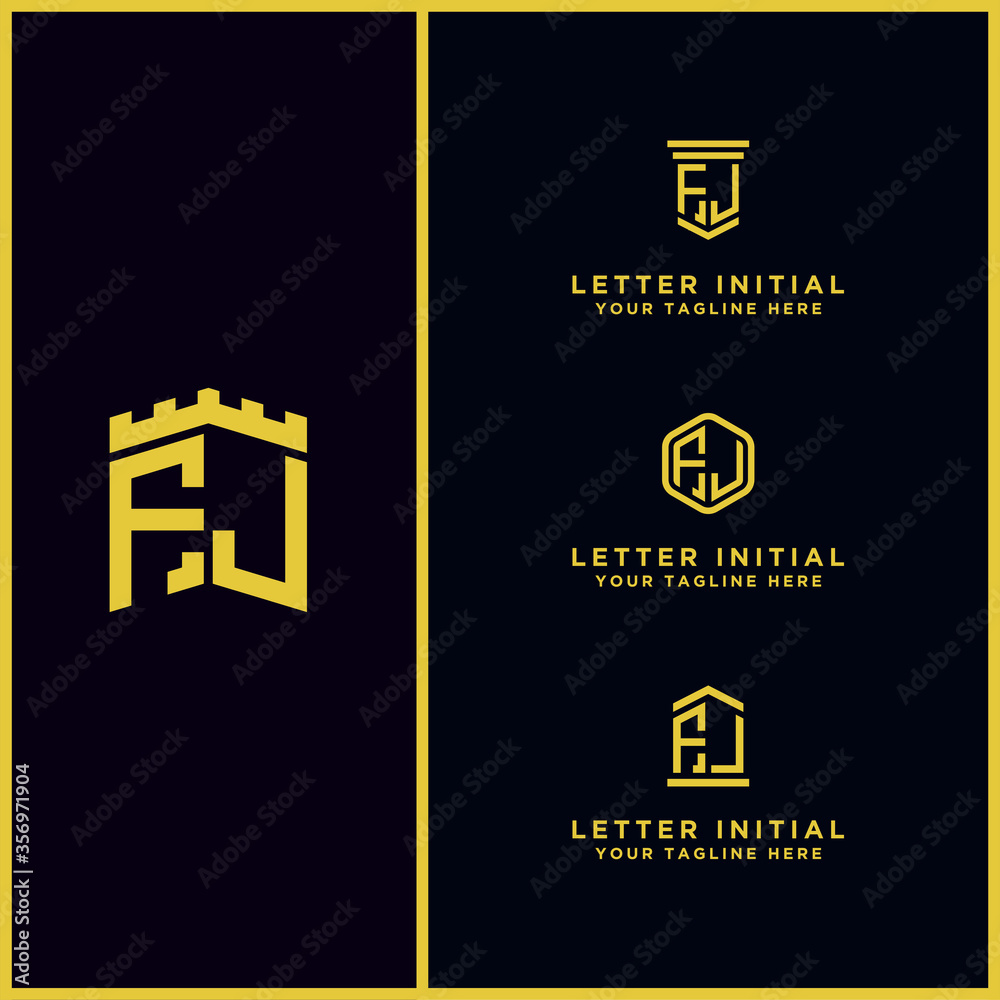 Inspiring logo design Set, for companies from the initial letters of the FJ logo icon. -Vectors Inspiring logo design Set, for companies from the initial letters of the FJ logo icon. -Vectors