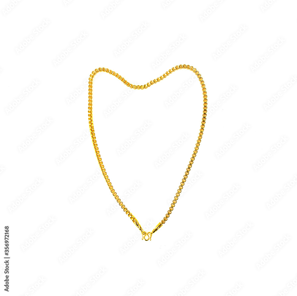 Gold necklace isolated on white background Gold necklace isolated on white background