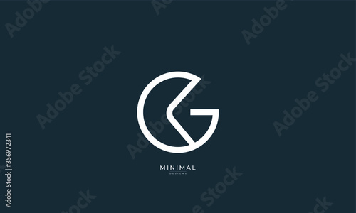 Alphabet letter icon logo GK or KG