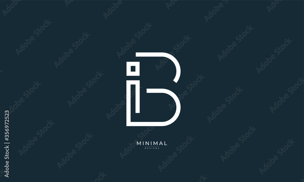 Alphabet letter icon logo IB Alphabet letter icon logo IB