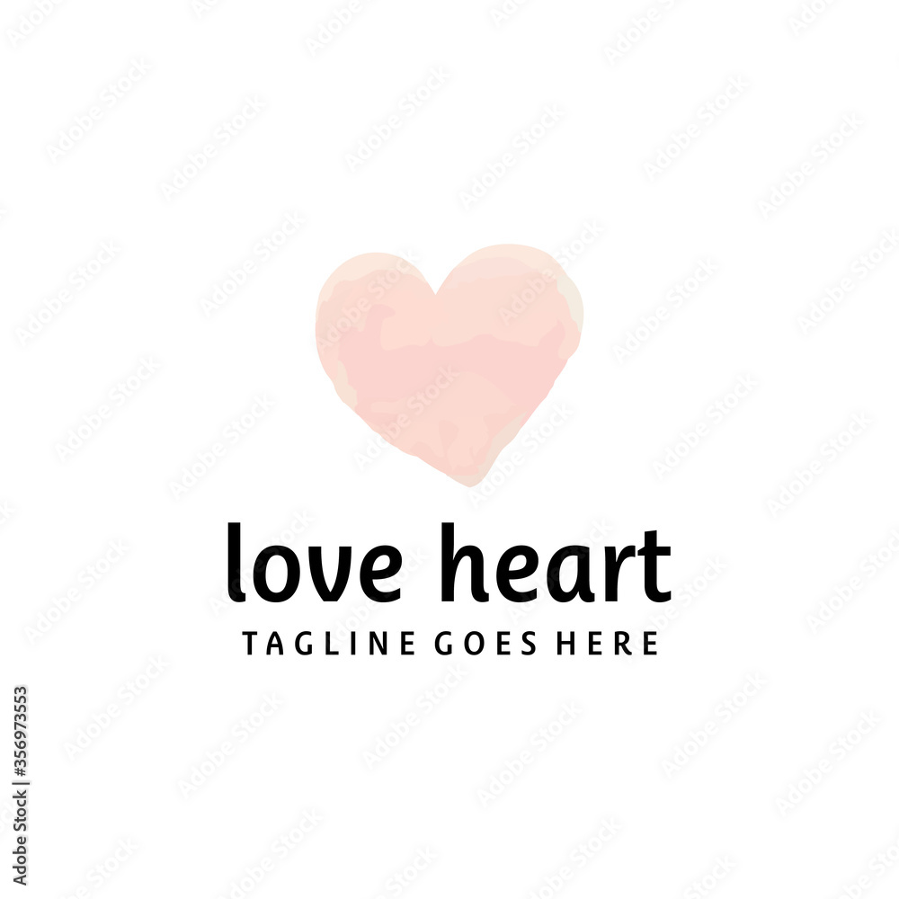 Creative modern heart love water color vector logo design template