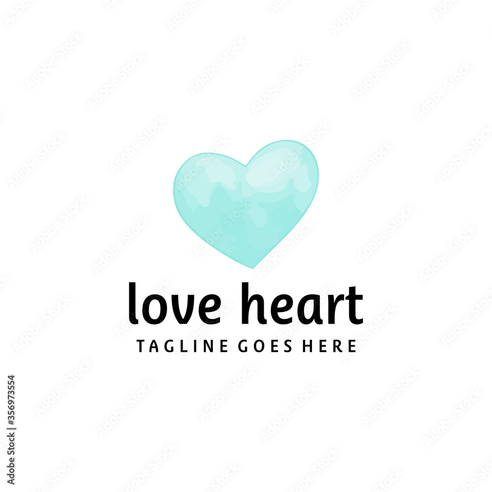 Creative modern heart love water color vector logo design template