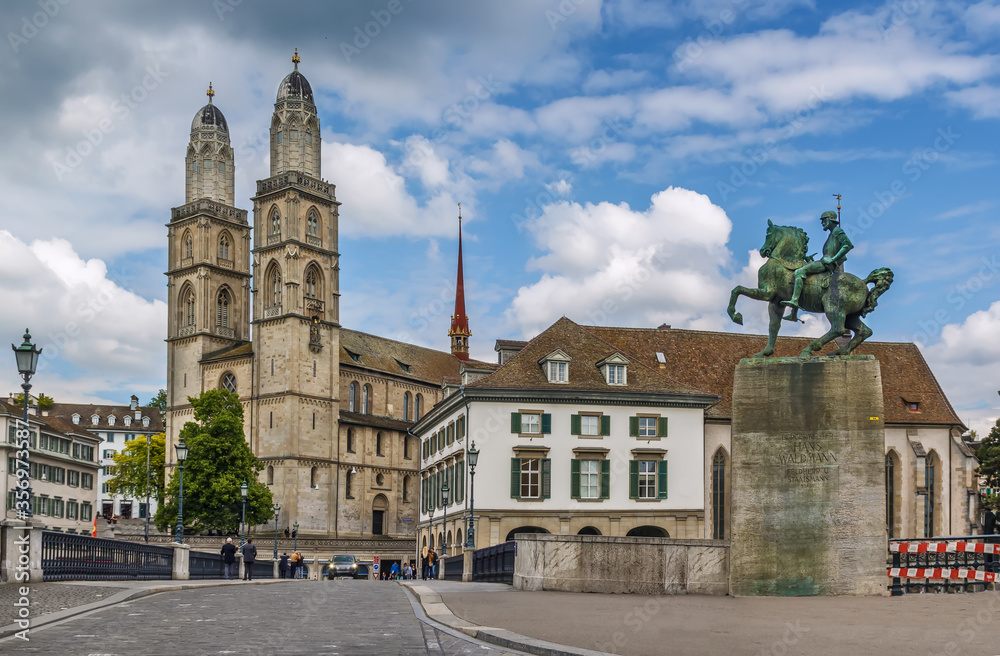 Grossmunster church in Zurich, Switzerland