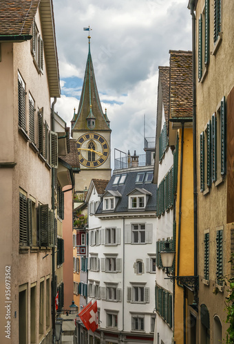 Street in Zurich city center, Switzerland