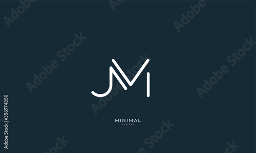 Alphabet letter icon logo JM