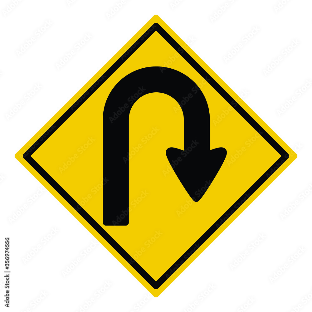 hairpin curve to right sign, hairpin curve signal, traffic sign vector hairpin curve to right sign, hairpin curve signal, traffic sign vector