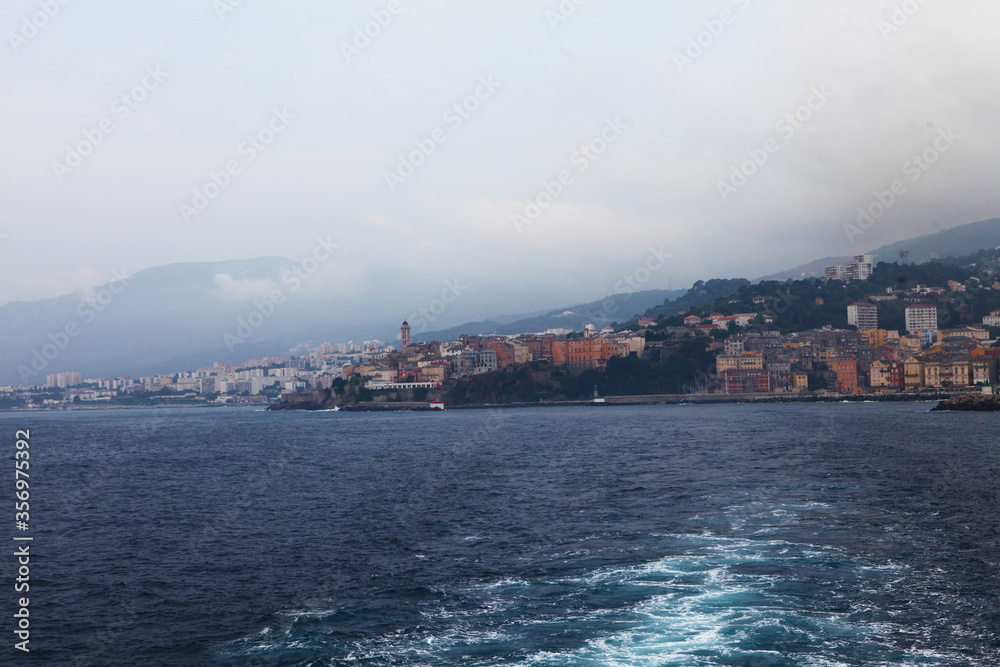 Scene from the ferry leaving Livorna, Italy