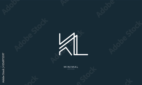 Alphabet letter icon logo KL